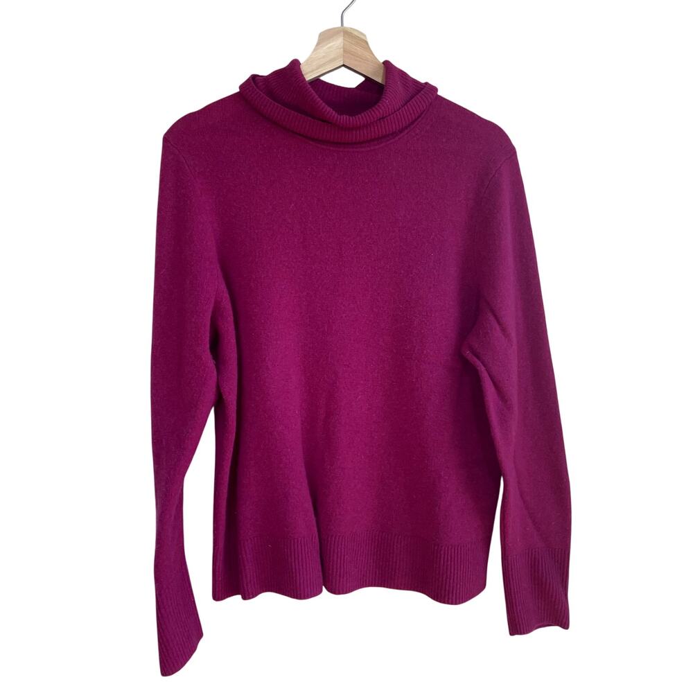 Banana Republic cashmere deep pink turtleneck knit sweater women's XL luxury